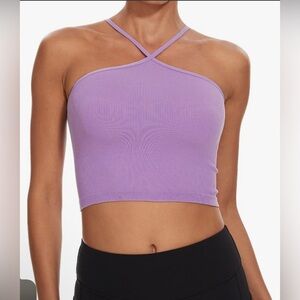 Women's Halter Crop Top includes orange and purple (041)